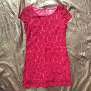 WORN ONCE!  Xhilaration Pink Floral Lace Dress